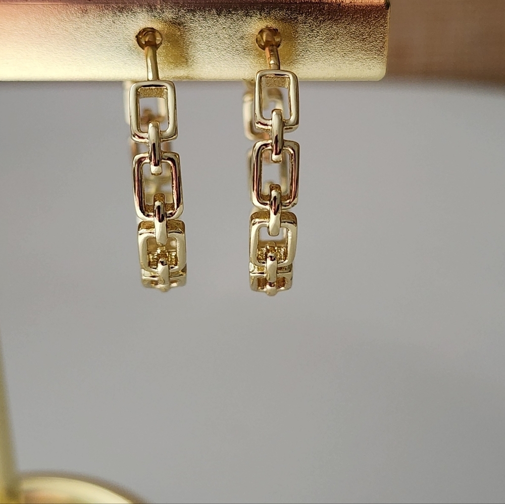 Gold Plated Chain Link Earrings